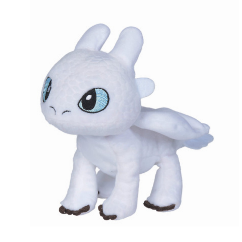 Dragons peluche dragon blanc furie éclair 18 cm 